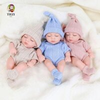 Đồ chơi tái sinh cho bé TIEZI, Búp bê tái sinh silicon Mini Vinyl chống thấm nước, Búp bê tái sinh 20CM Mềm mại giống như thật Búp bê Bebe Quà tặng sinh nhật cho bé gái