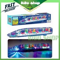 Đồ Chơi Tàu Cao Tốc Trong Suốt Số học Xoay tròn Có Đèn Nhạc Chạy Bằng Pin Thiết Kế Tinh Tế Quà Tặng Đồ Chơi Cho Bé