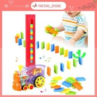 Đồ chơi tàu hoả Domino cho bé là xe xếp hình tự động các thanh domino được xếp ngay ngắn