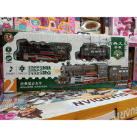 Đồ chơi tàu hỏa đường ray 2 toa chạy bằng pin có đèn và âm thanh 813-2 989-188