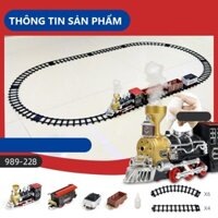 Đồ chơi tàu hỏa xe lửa có đường ray cho bé, đồ chơi đoàn tàu phun khói, quà tặng sinh nhật cho bé