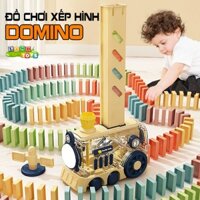 Đồ Chơi Tàu Hoả Xếp Hình Domino Tự Động Cho Bé Với Âm Thanh Ánh Sáng Sống Động Điều Chỉnh Hướng Dễ Dàng, Quà Tặng Cho Bé