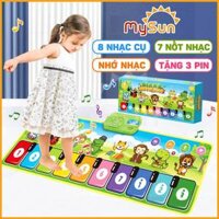 Đồ chơi thảm âm thanh có 8 nhạc cụ đàn Guitar, Piano, Violin, Xylophone, kèn Flute, Saxophone, Clarinet, Accordion cho bé MySun