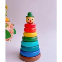 Đồ Chơi Tháp Hề Gỗ Xếp Chồng-  Đồ Chơi Tháo Lắp Xếp Chồng Thông Minh Cho Bé