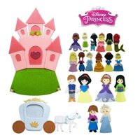 Đồ chơi Thay đồ BÚP BÊ - Lâu Đài 12 Công chúa Disney (Hình thật 100%) kèm 2 búp bê - Sách vải Nỉ handmade