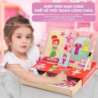 Đồ chơi thay váy công chúa bằng gỗ có nam châm, đồ chơi thiết kế thay trang phục cho công chúa ( hàng đẹp loại 1 )