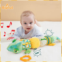 Đồ chơi thoải mái cho bé Biplut Đồ chơi sang trọng Chameleon đáng yêu có loa và máy nghe nhạc Hoàn hảo cho thời gian bị đau bụng và phát triển giác quan sơ sinh Cân chiều cao Đồ chơi âm nhạc lục lạc cho bé