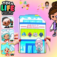 Đồ chơi thông minh bằng giấy thủ công Toca Boca mall cho bé gái h35