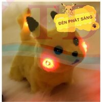 Đồ chơi thú bông Pikachu biết đi, biết kêu, vẫy đuôi có đèn Led, làm quà tặng cho bé siêu yêu (Tặng kèm pin)