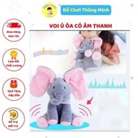 Đồ Chơi Thú Bông Voi Con, Thỏ, Gấu Dễ Thương Trốn Tìm Ú Òa Vẫy Tai, Biết Hát Đẹp Bền Cho Bé