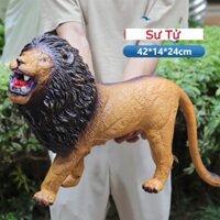 Đồ chơi thú rừng mô hình con Sư Tử bằng cao su nhồi bông Size to quà tặng cho Bé
