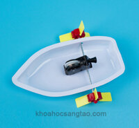 Đồ chơi thuyền nhựa lắp ráp hai chân vịt