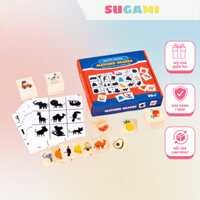 Đồ chơi tìm bóng khớp hình SuGaMi boardgame bằng giấy và gỗ giáo dục mầm non Montessori