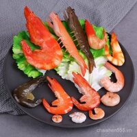 Đồ Chơi Tôm Giả Mới, Thịt Tôm Giả, Tôm Nấu Chín, Tôm Nguyên Liệu, Đồ Ăn Biển, Đạo Cụ Chụp Ảnh