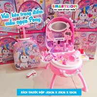Đồ chơi trang điểm bé gái, Vali kéo trang điểm hình chú Ngựa Pony Hồng dễ thương
