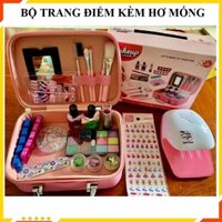 Đồ Chơi Trang Điểm Cho Bé Gái Kèm Hơ Móng - Đồ Chơi Hộp Vali Trang Điểm Công Chúa - Đồ Chơi Giáo Dục ASSTAR