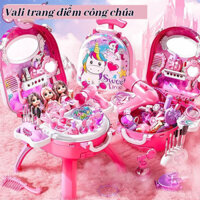 Đồ chơi trang điểm cho trẻ em, bộ tủ quần áo công chúa, phụ kiện hộp xe đẩy, quà tặng bé gái