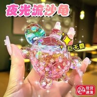 Đồ chơi trang trí động vật thực tế cho bé gái, cặp rùa nhỏ có cát chảy phát sáng trong bóng tối, đồ chơi nổi tiếng trên internet dễ thương