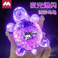 Đồ chơi trang trí động vật thực tế cho bé gái, cặp rùa nhỏ có cát chảy phát sáng trong bóng tối, đồ chơi nổi tiếng trên internet dễ thương