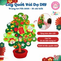 Đồ chơi trang trí Tết có đèn nháy - cây quất vải dạ bóc dán treo tường cho bé và cả nhà tự làm DIY - Kennen