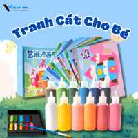 Đồ Chơi Tranh Cát Cho Trẻ Tập Tô Màu, Tranh Cát Dễ Thương Kèm Nhiều Màu Vẽ Cho Bé Thỏa Sức Sáng Tạo