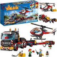 Đồ chơi trẻ em bán chạy tại chỗ Tương thích với Lego City Series Máy bay trực thăng hạng nặng vận chuyển 60183 cậu bé lắp ráp máy bay đồ chơi khối xây dựng