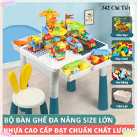 Đồ chơi trẻ em bàn ghế xếp hình đa chức năng ,bàn lắp ghép cao cấp 342 chi tiết xếp hình.