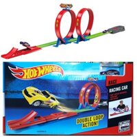 Đồ chơi trẻ em bộ lắp ghép đường đua xe hot wheels gồm xe ô tô Hot wheel và vòng xoắn