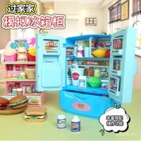 Đồ chơi trẻ em chơi giả vờ, tủ lạnh mini, đồ chơi thiết bị hai cửa, mô phỏng cho bé trai bé gái