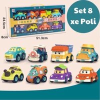 Đồ chơi trẻ em, đồ chơi oto set 8 xe Poli tàu bay, công trình, xe con - Bobby  DC33