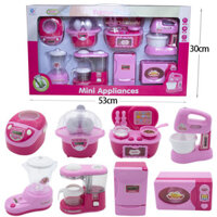 Đồ chơi trẻ em Đồ gia dụng nhỏ mô phỏng Mini bếp tủ lạnh máy hút bụi bé gái Máy may máy giặt đồ chơi