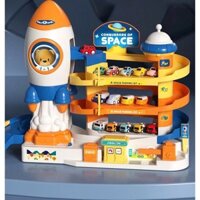 Đồ chơi trẻ em Đường đua siêu tốc vũ trụ phi hành gia, Đồ chơi bãi đỗ xe ô tô vui nhộn cho bé