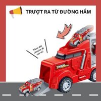 Đồ chơi trẻ em, Gara ô tô di động, set xe tải nhiều ngăn 4 Trong 1, đồ chơi ô tô cho bé trai xe tàu hỏa vận chuyển.