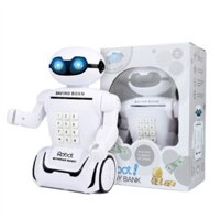 Đồ chơi trẻ em Hộp ATM tiết kiệm hình robot biết chạy biết hát kiêm đèn led để bàn học