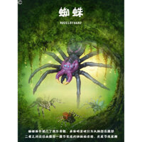 Đồ chơi trẻ em mô hình côn trùng thực tế, bộ động vật, nhện đen rắn, nhện tarantula, tượng nhện đỏ trang trí cho bé trai