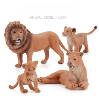 Đồ Chơi Trẻ Em Mô Phỏng Động Vật Hoang Dã Sư Tử Mô Hình Châu Phi Nam Sư Tử Nữ Sư Tử Trẻ Sư Tử 4 Bộ Đồ Trang Trí
