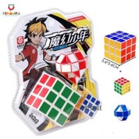 Đồ chơi trẻ em Rubik Magic Cube 3x3x3 nhựa ABS cao cấp tặng kèm Rubik Snake và Rubik Mini 3x3x3