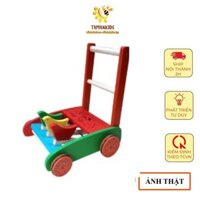 Đồ Chơi Trẻ Em Tamankids- Xe Tập Đi Bằng Gỗ Cho Bé Có Vòng Cao Su Chắc Chắn Chống Trượt An Toàn Cho Bé Yêu