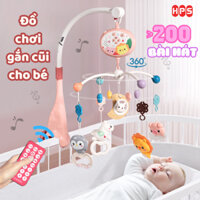 Đồ chơi treo nôi cũi cho bé sơ sinh xoay 360 độ kích thích thị giác có hộp nhạc TẶNG điều khiển