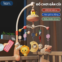 Đồ chơi treo nôi cũi cho bé sơ sinh xoay 360 độ kích thích thị giác có hộp nhạc ru bé ngủ ngon