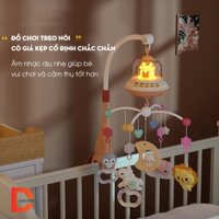 Đồ chơi treo nôi cũi cho bé sơ sinh xoay 360 độ kích thích thị giác có hộp nhạc