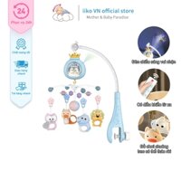 Đồ Chơi Treo Nôi Cũi Cho Bé Thương Hiệu iiko TẶNG ĐIỀU KHIỂN Kèm Gặm Nướu Có Hộp Nhạc Xoay 360 Độ Chế Độ Hẹn Giờ Tự Tắt