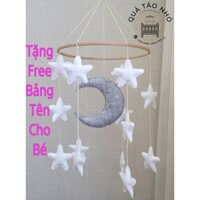 Đồ chơi treo nôi mây trắng trăng xám