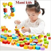 Đồ Chơi Trí Tuệ Luồn Hạt Hộp Hình Trái Tim Cho Bé .Bộ Xâu Hạt Vòng Giúp Bé Rèn Luyện Tính Kiên Nhẫn Và Khéo Léo
