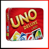 Đồ chơi trò chơi vui nhộn uno deluxe card game sưu tập hộp thiếc trò chơi gia đình trẻ em