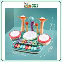 Đồ chơi trống kết hợp phím đàn piano kèm mic hát cho bé là bộ đồ chơi nhạc cụ giáo dục sớm cho bé từ 18 tháng - 5 tuổi