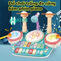 Đồ chơi trống kết hợp phím đàn piano kèm mic hát cho bé, bộ nhạc cụ giáo dục sớm cho bé từ 6 tháng - 5 tuổi