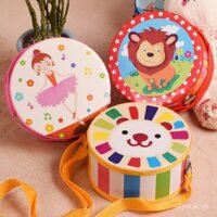 Đồ chơi trống tay cho trẻ em, trống nhỏ, trống eo, trống quân đội, trống cho trẻ sơ sinh, cho bé trai và bé gái 0-3 tuổi, nhạc cụ Orff
