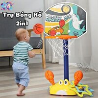 Đồ Chơi Trụ Bóng Rổ Đa Năng Kết Hợp Ném Vòng Giúp Bé Tăng Chiều Cao , Phát Triển Khả Năng Vận Động, Cột Bóng Rổ Mini