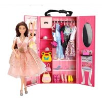 Đồ chơi Tủ Thời Trang Trong Mơ Của Barbie+108 Phụ Kiện Của phiên bản nâng cấp,thay đồ búp bê Barbie